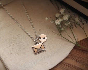 Collana Vintage Con Ciondolo A Forma Di Busta E Scritta D'Amore - Metallo Dorato - Gioiello Per Coppie E Fidanzate
