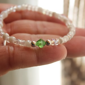 Peridot Birthstone Seed Beaded Crystal Bracelet | Peridot Jewelry | August Birthstone Bracelet | Peridot August Birthstone Jewelry Gift