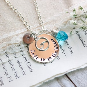 Personalized Birthstone And Initial Baptsim I Left It In The Water Necklace | Baptism Jewelry | Religious Jewelry |  Baptism Necklace Gift