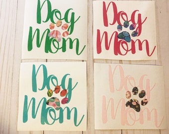 Dog Mom Decal | Paw Print Car Window Sticker