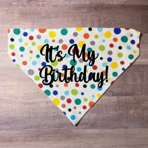 Handmade Birthday Dog Bandana, Over The Collar
