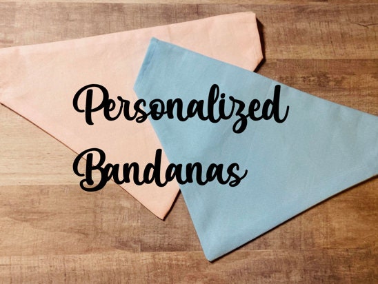 Custom Dog Bandana, Over The Collar Bandana, Personalize With Pets Name, Pet Bandana
