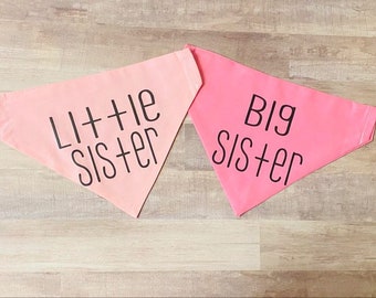 Big Sister and Little Sister Bandana | Bandana Set | Over The Collar Bandana | Slip On Bandana