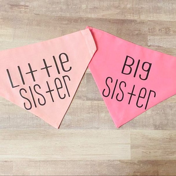 Big Sister and Little Sister Bandana | Bandana Set | Over The Collar Bandana | Slip On Bandana