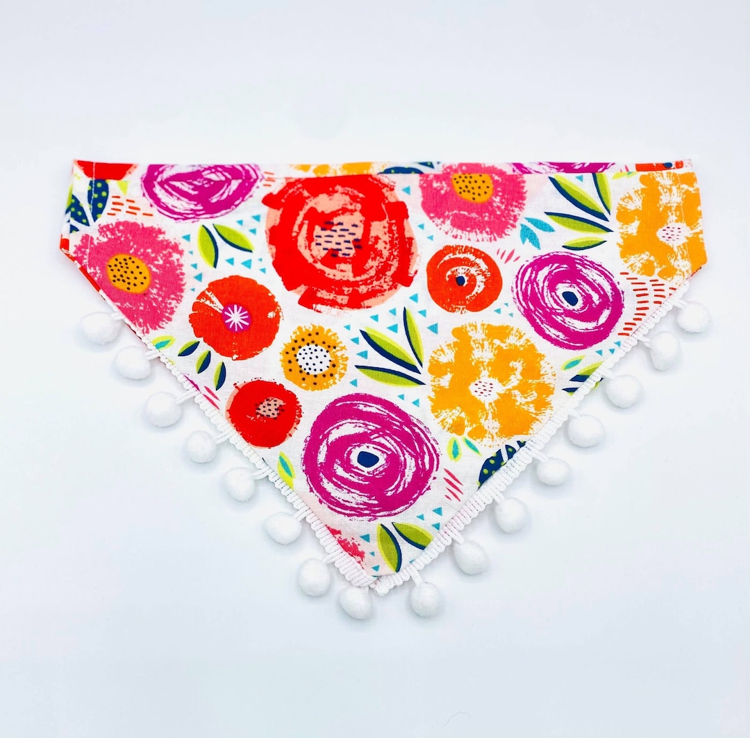 Floral Dog Bandana, Over the Collar Dog Bandana, Slip on Dog Bandana Etsy