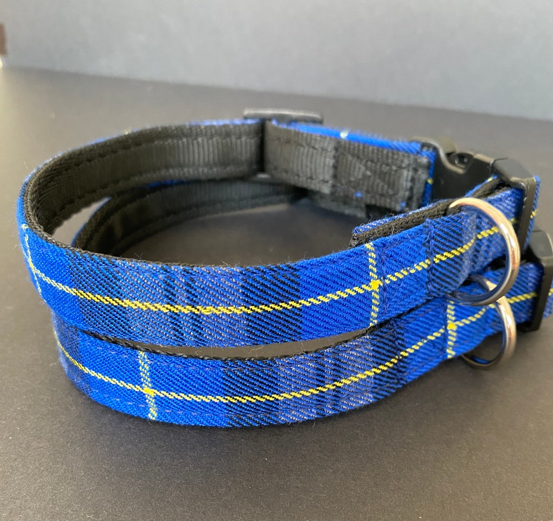 Dog Collars Tartan Dog Collar Royal Blue Dog Collar Etsy UK