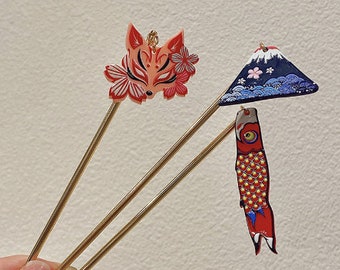 Japanese Metal Hair Stick, Acrylic Accessories Hair Pin, Metal Hair Pins,Hair Pin Accessories, Shawl Pin, Beadable Hair Sticks, Gift for her