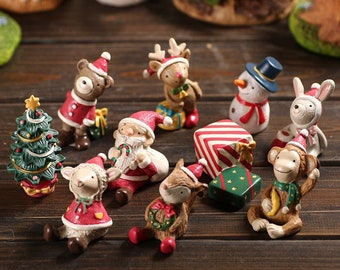 Christmas Miniature Figures Blind Box Santa Snowman Reindeer Mystery Bag Table Decoration Tree Ornaments Gift Ideas - Christmas Village