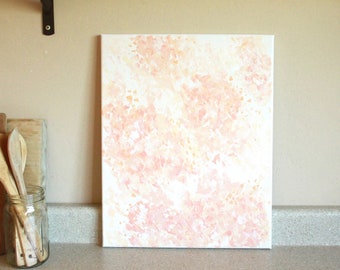 pink and white painting, abstract painting, pink painting, nursery decor, small painting, original artwork, wall decor