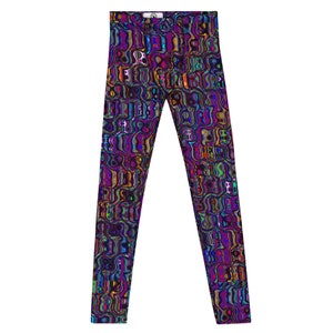 Purple Lacquer Men&#39;s Leggings: Stylish Gym Yoga Tights