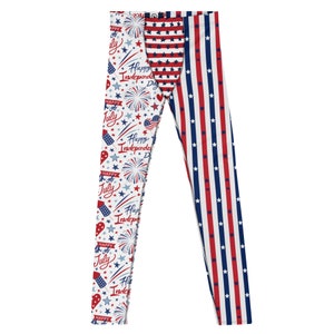 American Flag Men&#39;s Leggings: Patriotic Stars & Stripes Workout Tights