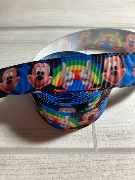 Expressions Mickey Mouse 1 Grosgrain Ribbon Bow Making Sold by the Yard DIY Supply