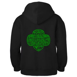 Kids Girl Scout Hoodie, Sweatshirt, Scout, Troop, Promise, Law Trefoil