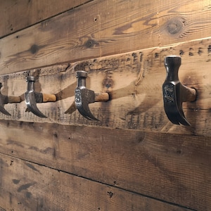 The Hammer Coat Rack - rustic - gift - carpentry - reclaimed
