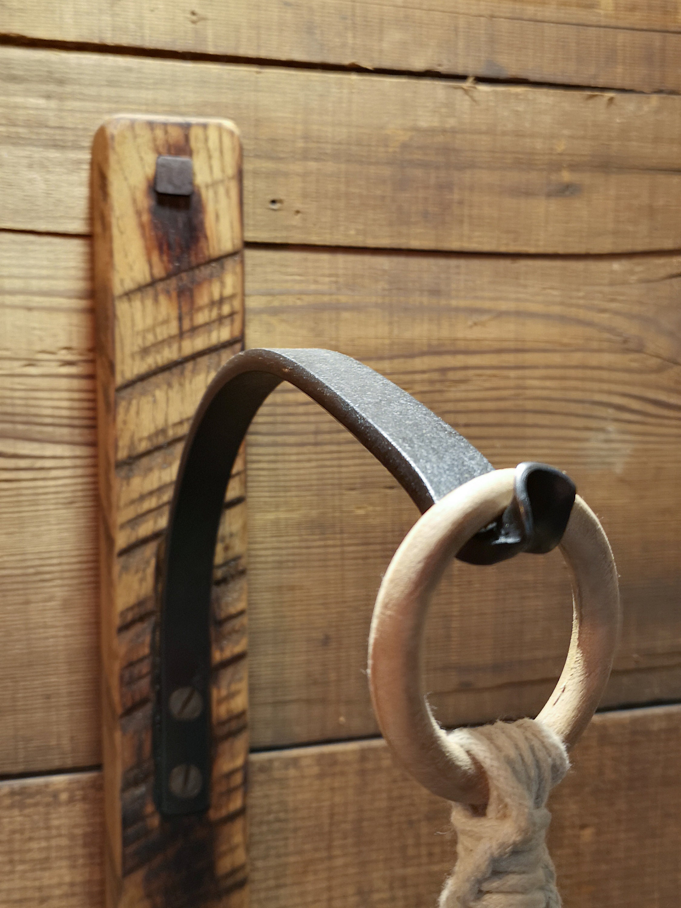 Rustic Hangers Hand Forged Plant Hanger - Reclaimed Oak Mount - Hanger Only - Rustic ...