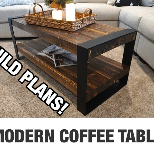 Woodworking Plans Coffee Table Modern Rustic Build Plans for Modern Coffee Table Instant Download DIY Coffee Table Plans