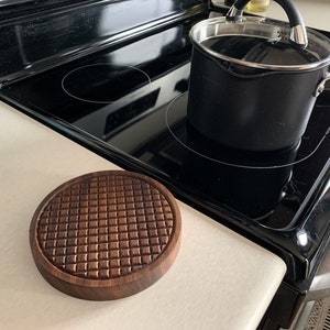 Reversible Bamboo Wood Trivet - Detachable Hot Plate Holder For Kitchen