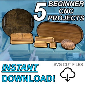 5 Beginner CNC Projects SVG Files (Instant Download)