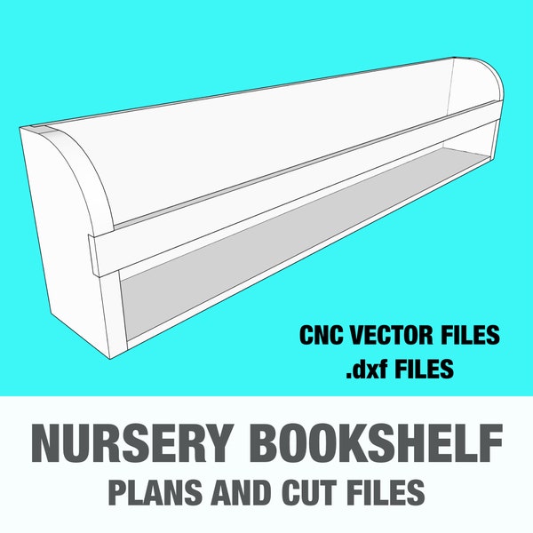 Nursery Bookshelf Vector Files DXF Files CNC Files Instant Download