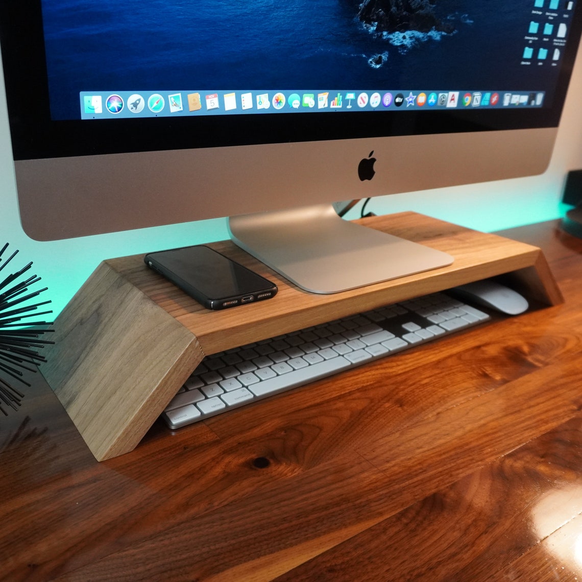 Imac Monitor Stand With Wireless Charging Woodworking Plans Etsy