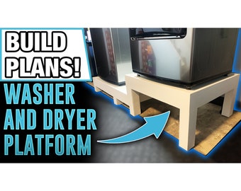 Planes de carpintería DIY Lavandería Pedestal Construir planes Descarga digital Descarga instantánea Pedestal de lavadora y secadora