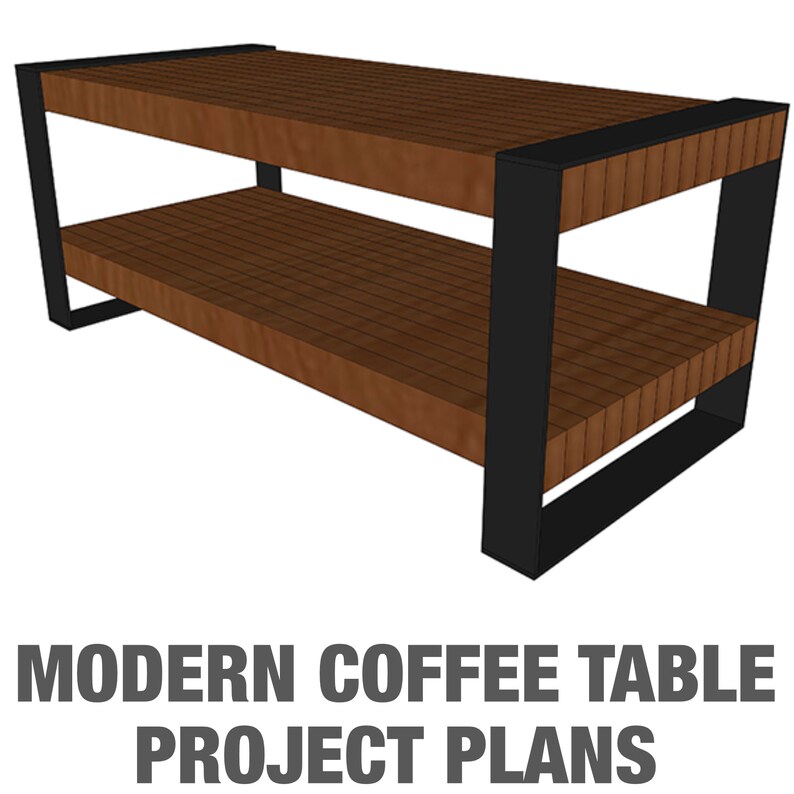 Woodworking Plans Coffee Table Modern Rustic Build Plans for Etsy