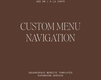 Benutzerdefinierte Menü-Navigation für Squarespace Templates, Mega-Menü-Design, mehrstufiges Dropdown-Menü, Website-Code