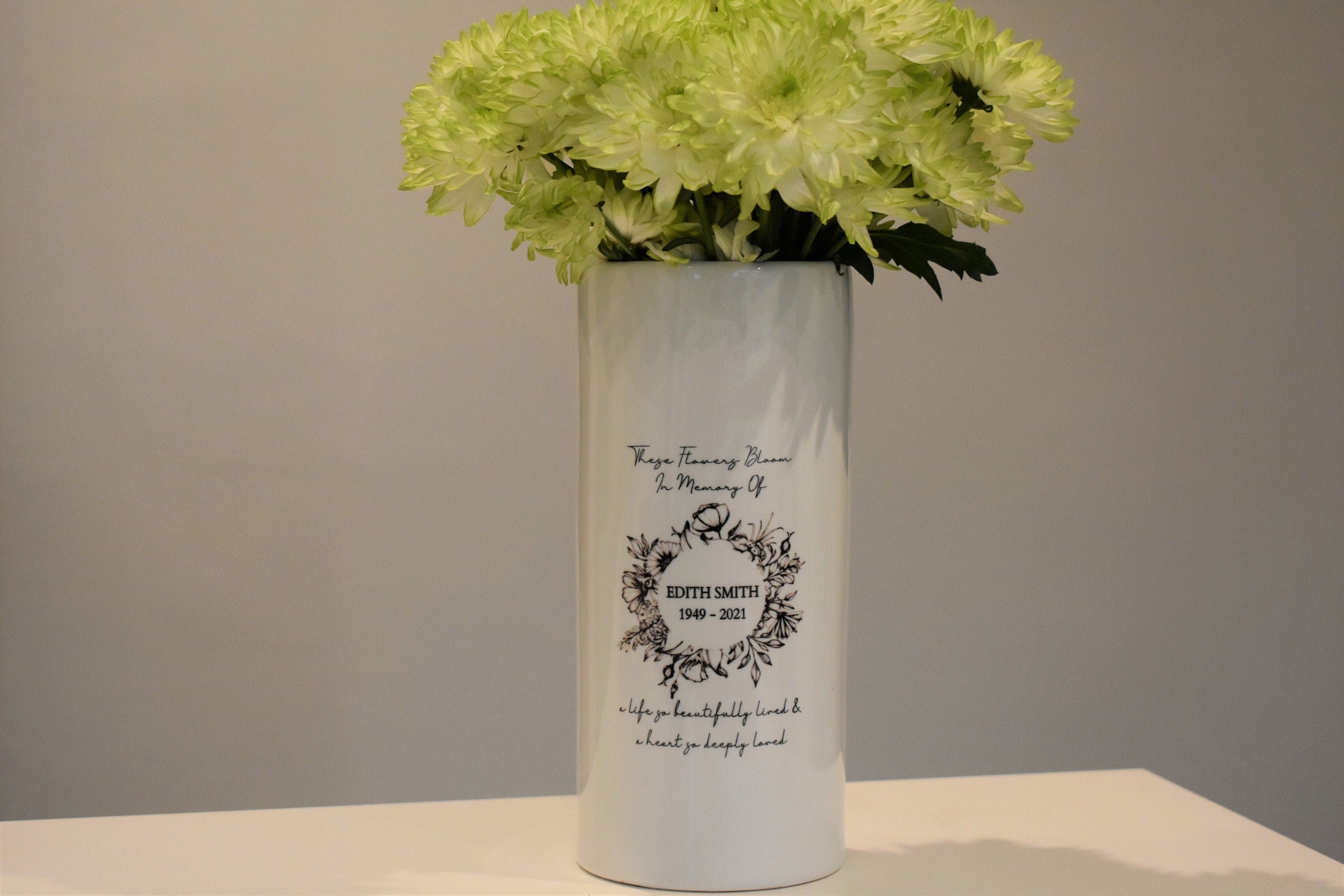 Memorial Flower Vase Memorial Gift Condolence Gift Etsy