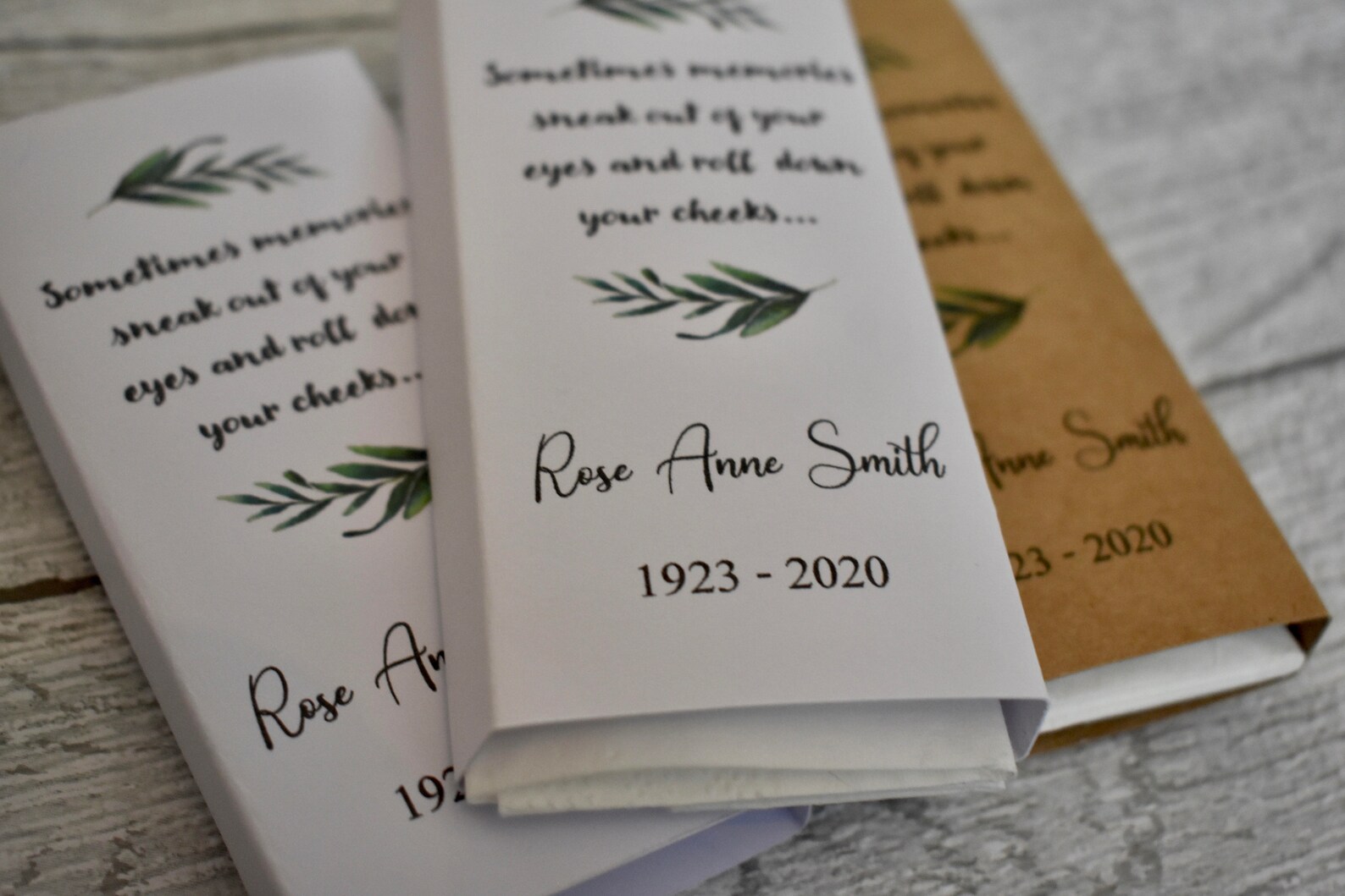 Funeral Favour Funeral Tissue Sleeve Tissue Funeral Favor Etsy