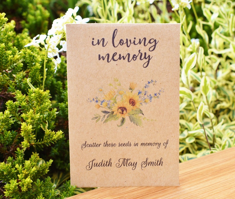 Funeral Seed Packets Remembrance Seed Packets Memorial Etsy UK