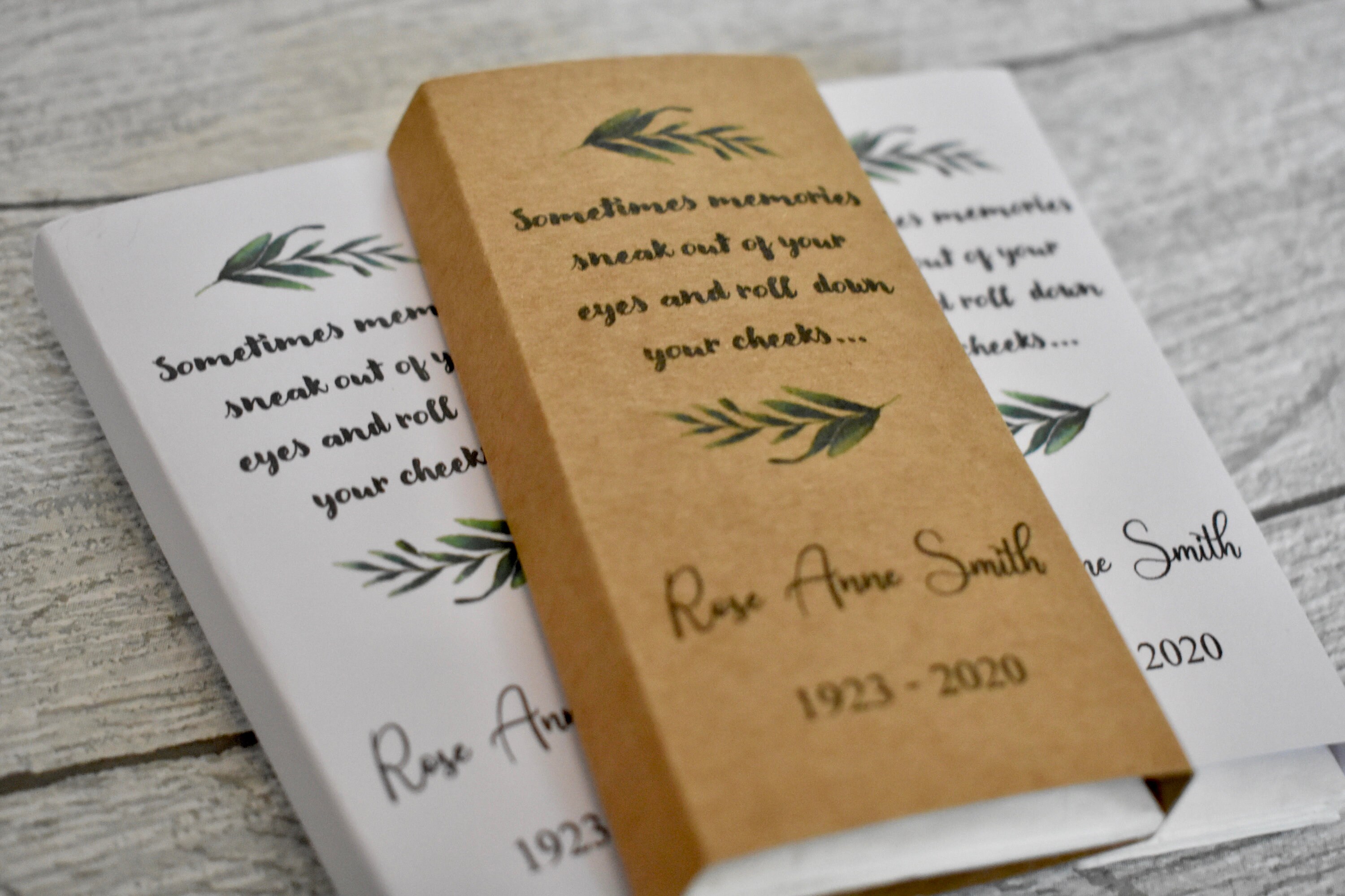 Funeral Favour Funeral Tissue Sleeve Tissue Funeral Favor Etsy