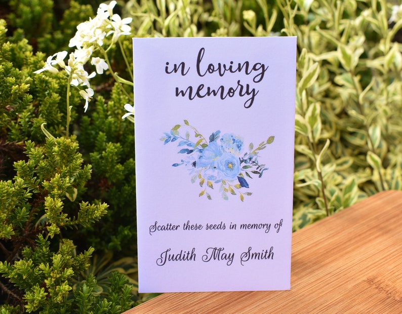 Funeral Seed Packets Me Not Seeds Personalised Funeral Etsy UK