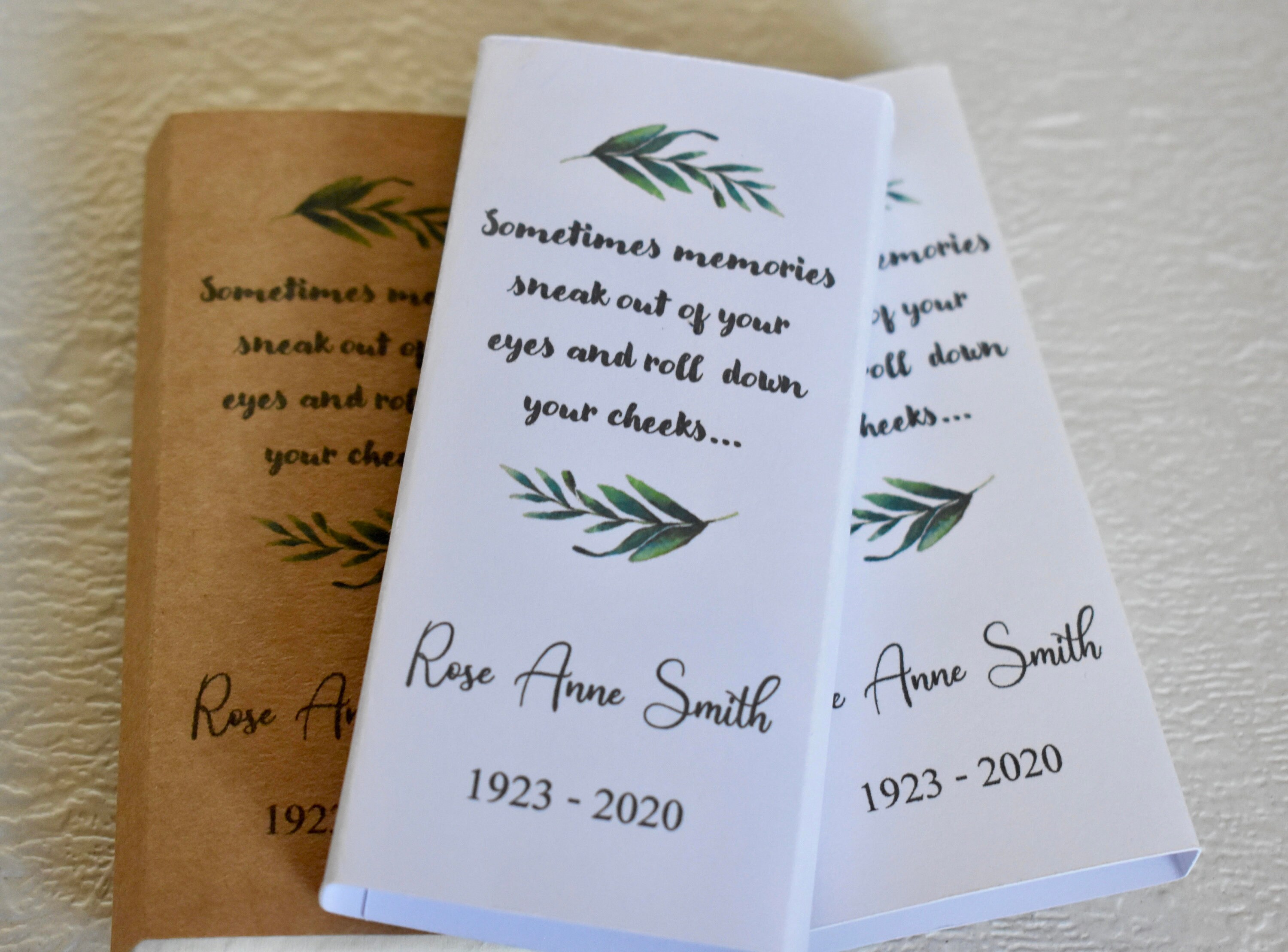 Funeral Favour Funeral Tissue Sleeve Tissue Funeral Favor Etsy