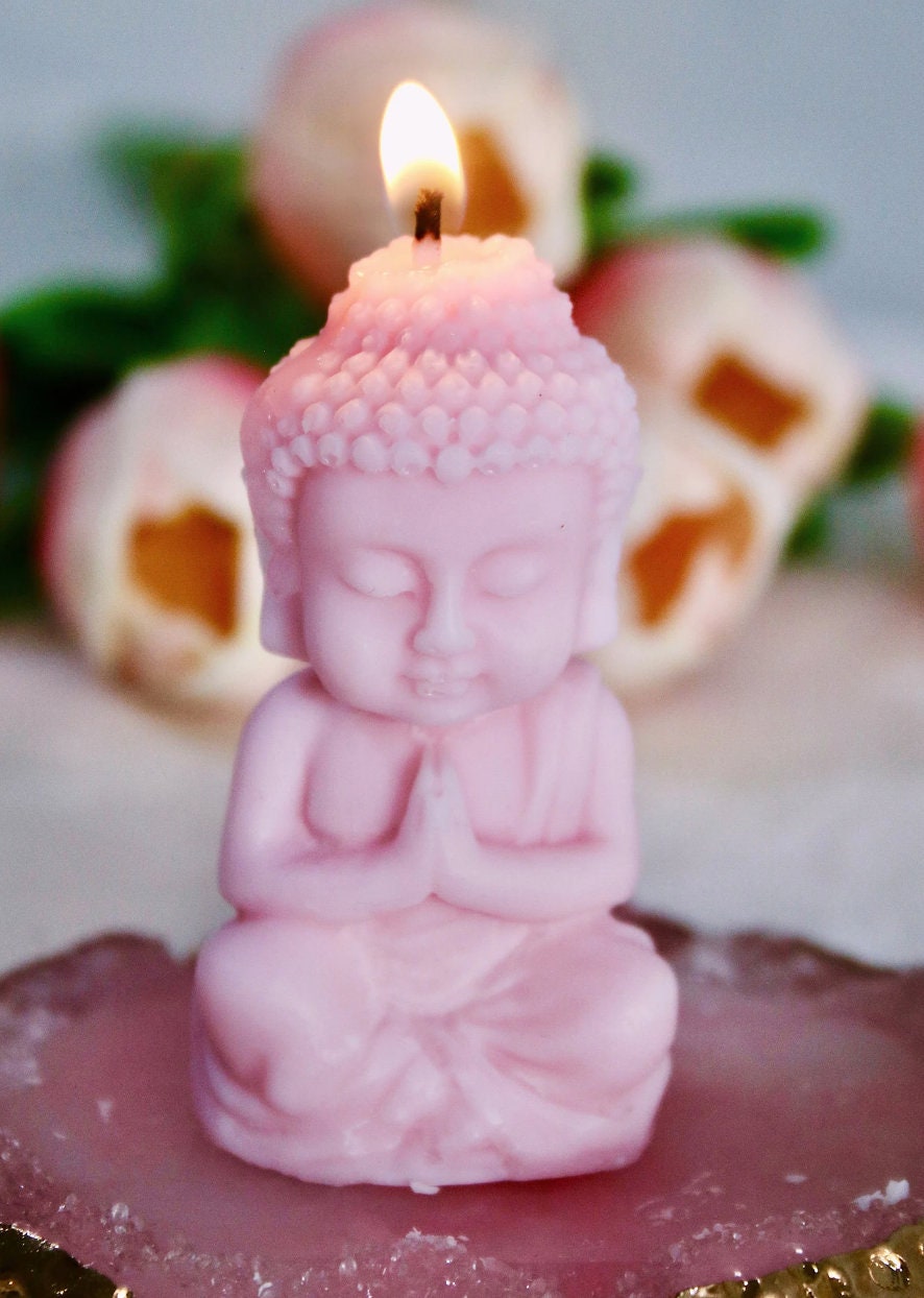 Tradineur - Figura de Buda sentado con portavelas, monje decorativo de  resina con vela, regalo original, meditación, relajación