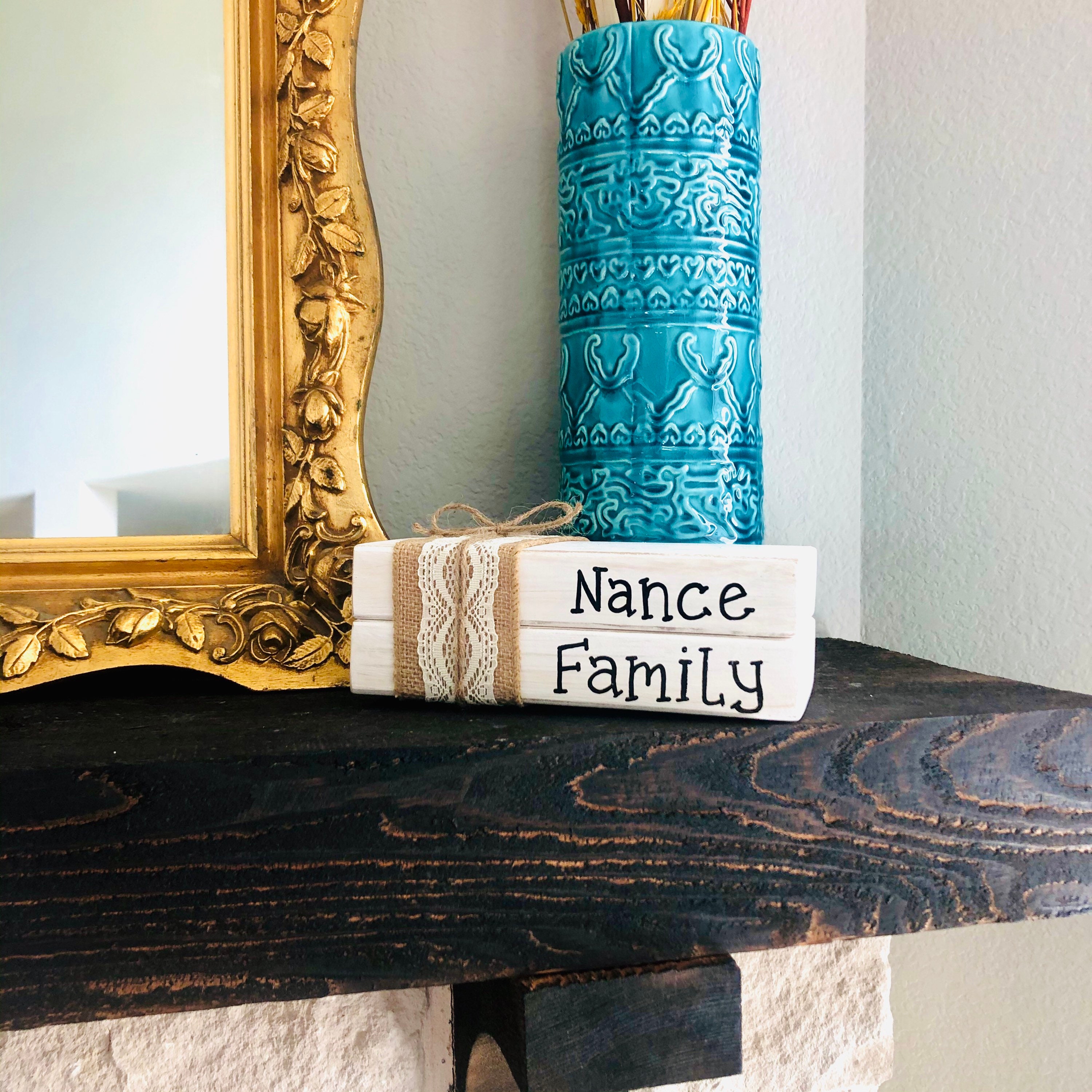 Personalized Book Stacks Wooden Book Stacks Personalized Etsy