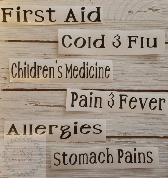 Medicine Cabinet Labels Perfect For Pullout Drawer Storage Etsy