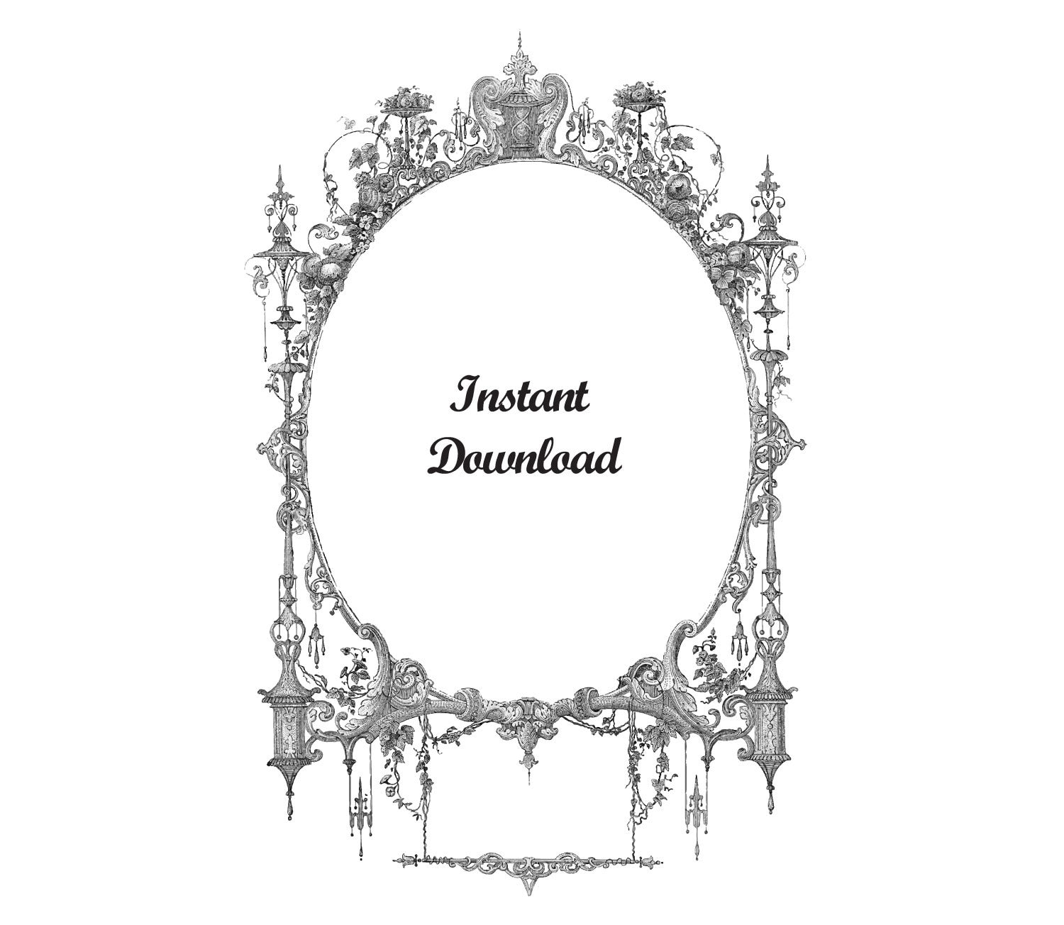 Vintage Frame Printable, Digital Download, Clip Art Antique Border  Scrapbooking DIY Victorian Steampunk Renaissance Fantasy Cricut - Etsy  Israel, image size:1500x1304