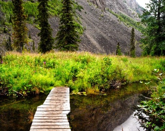 Landscape Photography Alaska Mountain Print Rustic Decor Fine Art Nature Print Lake Picture Wilderness Cabin Decor Large Wall Art