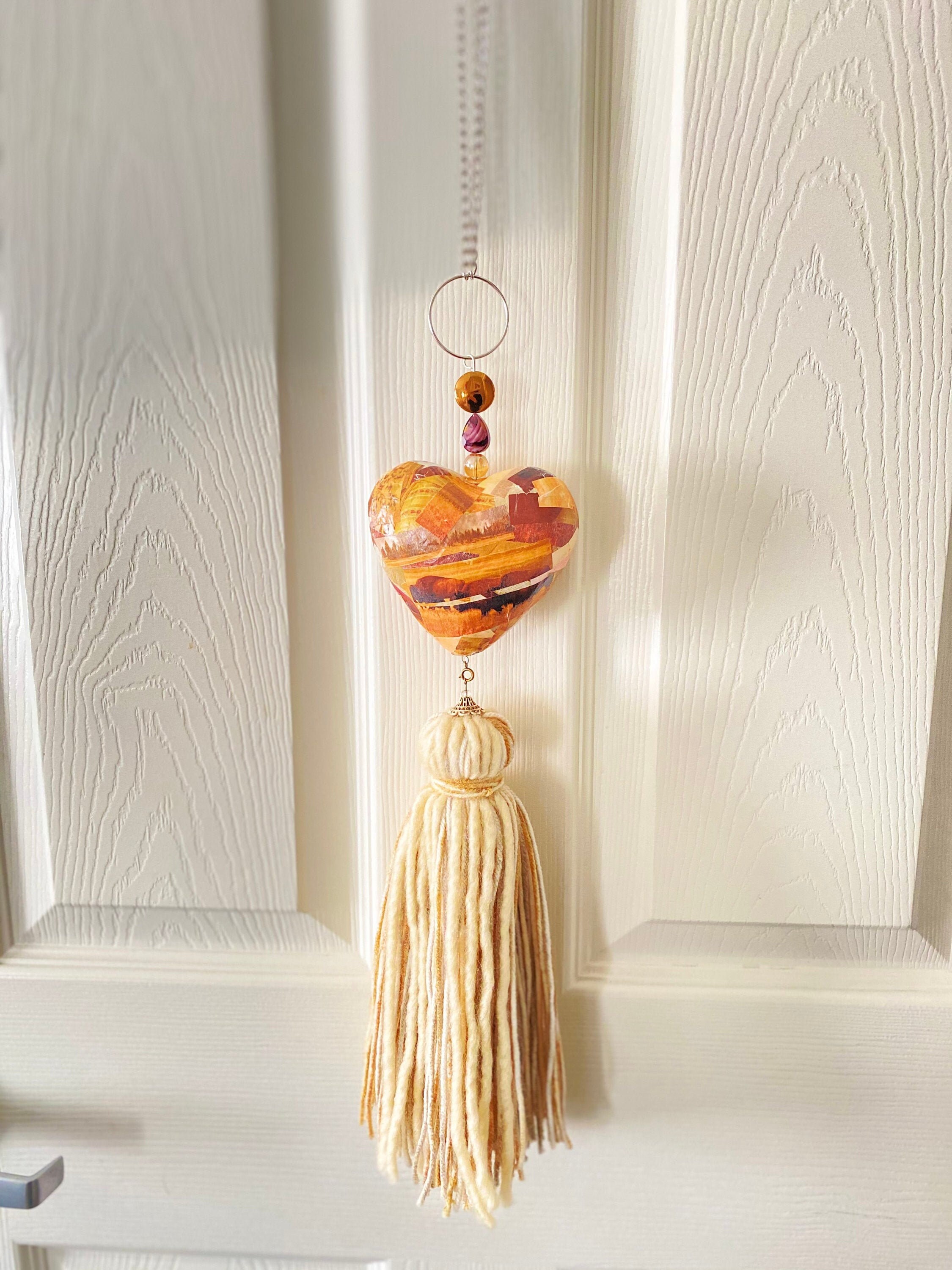 Heart Tassel Pendant Decor Etsy
