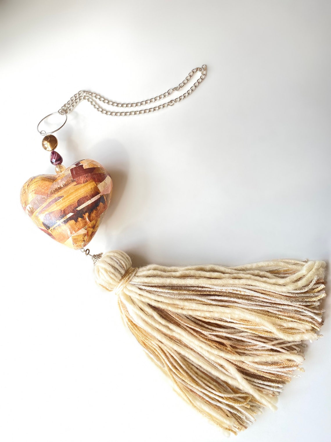 Heart Tassel Pendant Decor Etsy