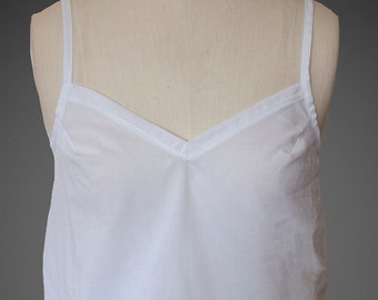 UK MADE 100% Cotton Lawn CAMISOLE shirt top liner lining White Cool Summer or Cruise underwear  See through solution