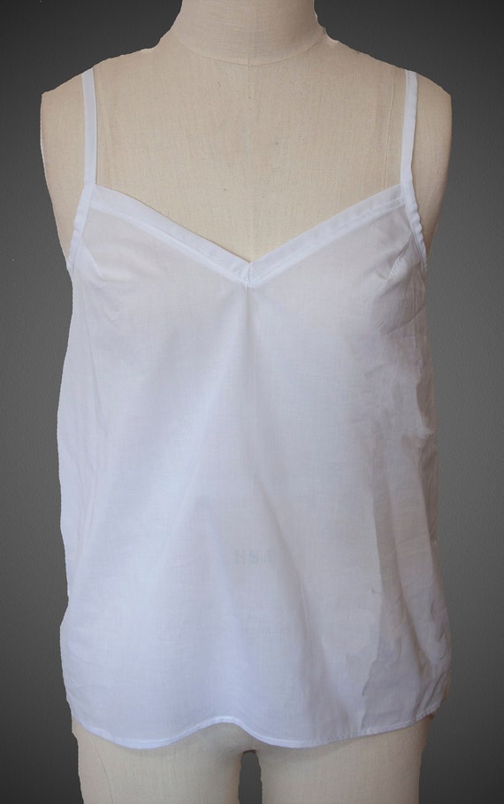 UK MADE 100% Cotton Lawn CAMISOLE Shirt Top Liner Lining White