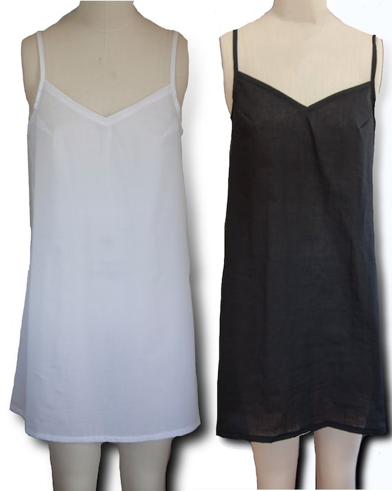 black cotton slip dress