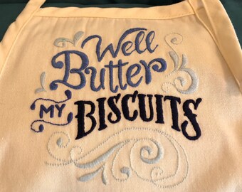 Hand embroidered apron, southern apron, southern hospitality