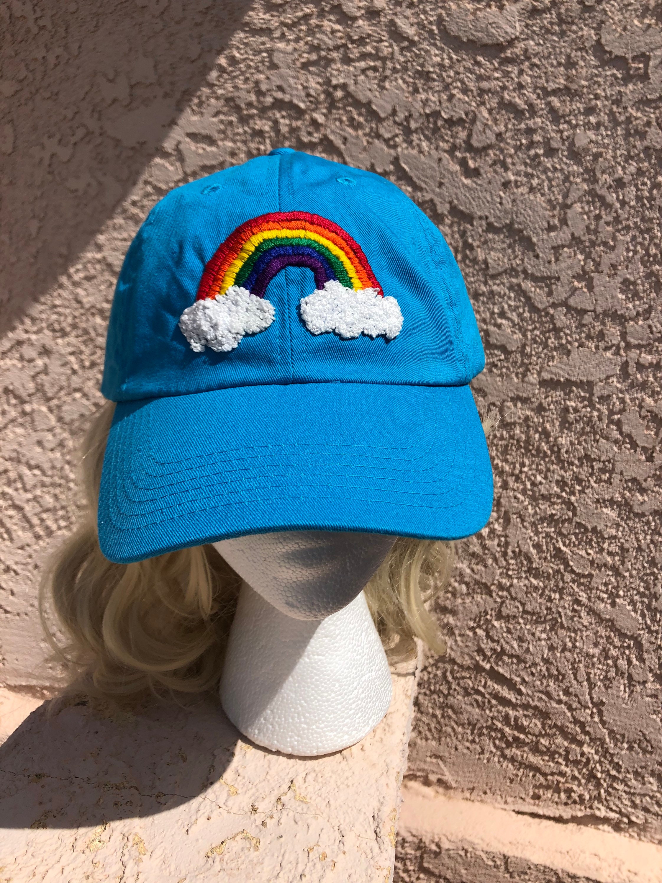 Rainbow Hat Embroidered Rainbow Rainbow Baseball Hat Etsy