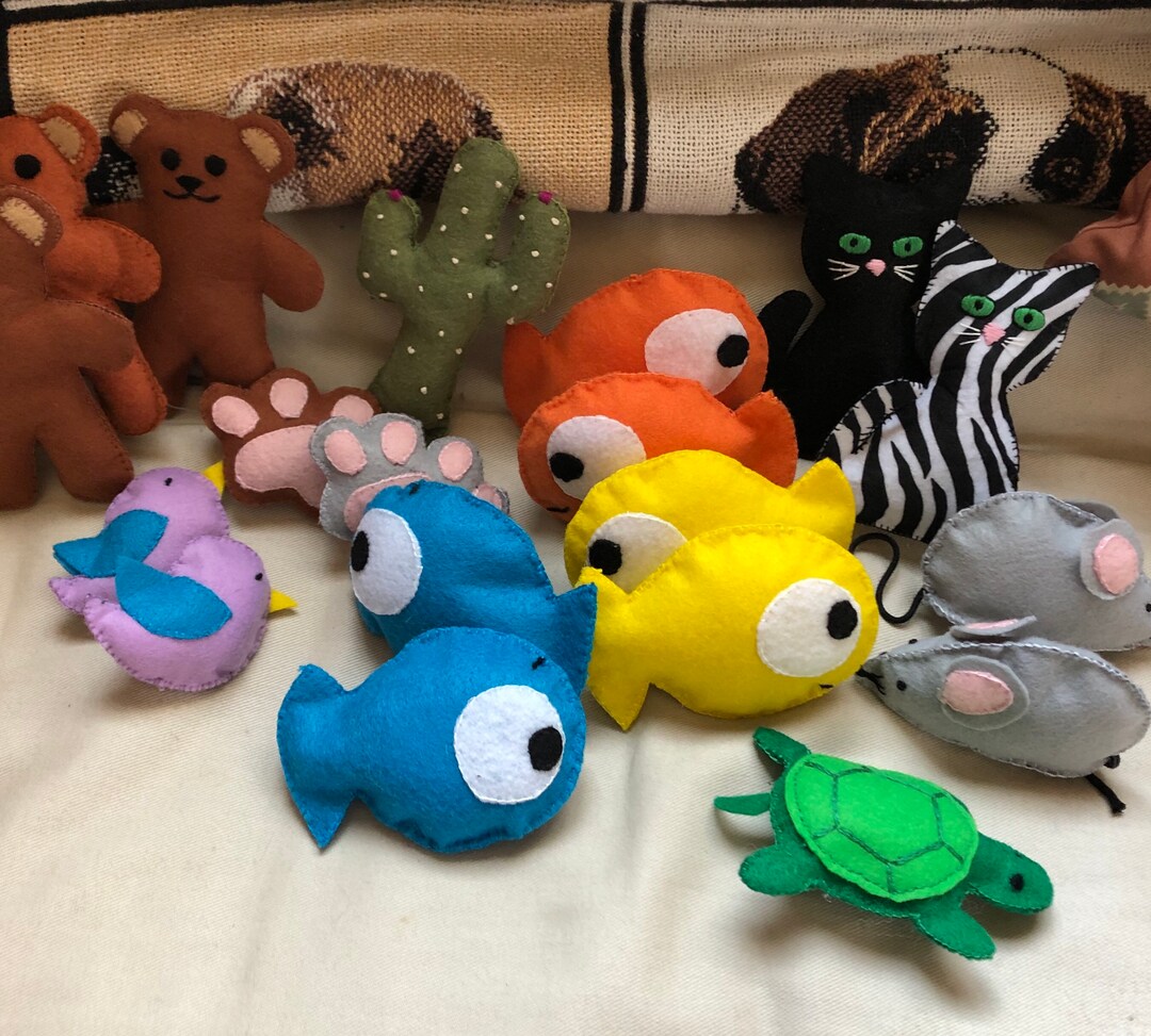 Hand Sewn Felt Cat Toys Hand Made Cat Toy Catnip Toys Mouse Etsy