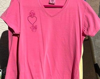 Valentine's Day shirt, heart shirt, embroidered heart