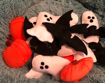 Halloween cat toy, felt cat toys, catnip toys, bat cat toy, ghost cat toy, pumpkin cat toy