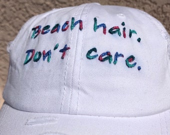 Beach hair, beach hat, sun hat, summer hat, beach ponytail hat, ponytail hat, pool hat, summer hair