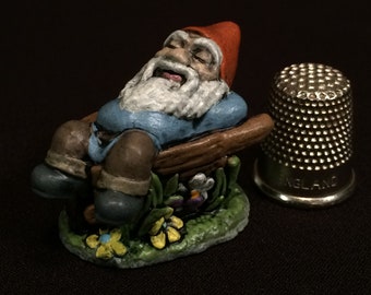 Nod Timberwink - 1" Gnome Miniature Figurine - Painted Cast Sculpture